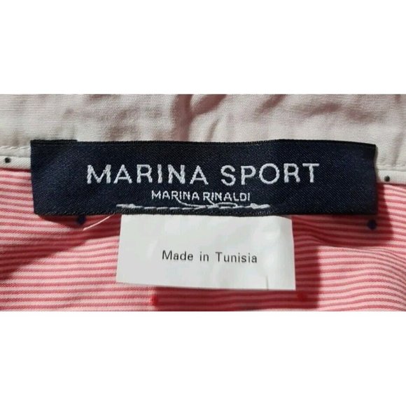 MARINA SPORT BY MARINA RINALDI Womens Button Up Top Size 12 Pink Striped 107A - Picture 6 of 7